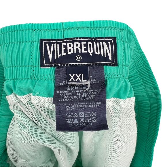 Vilebrequin Mens Green Turquoise Swim Trunks Shorts Mesh Lined Size XXL 2XL - Picture 8 of 10